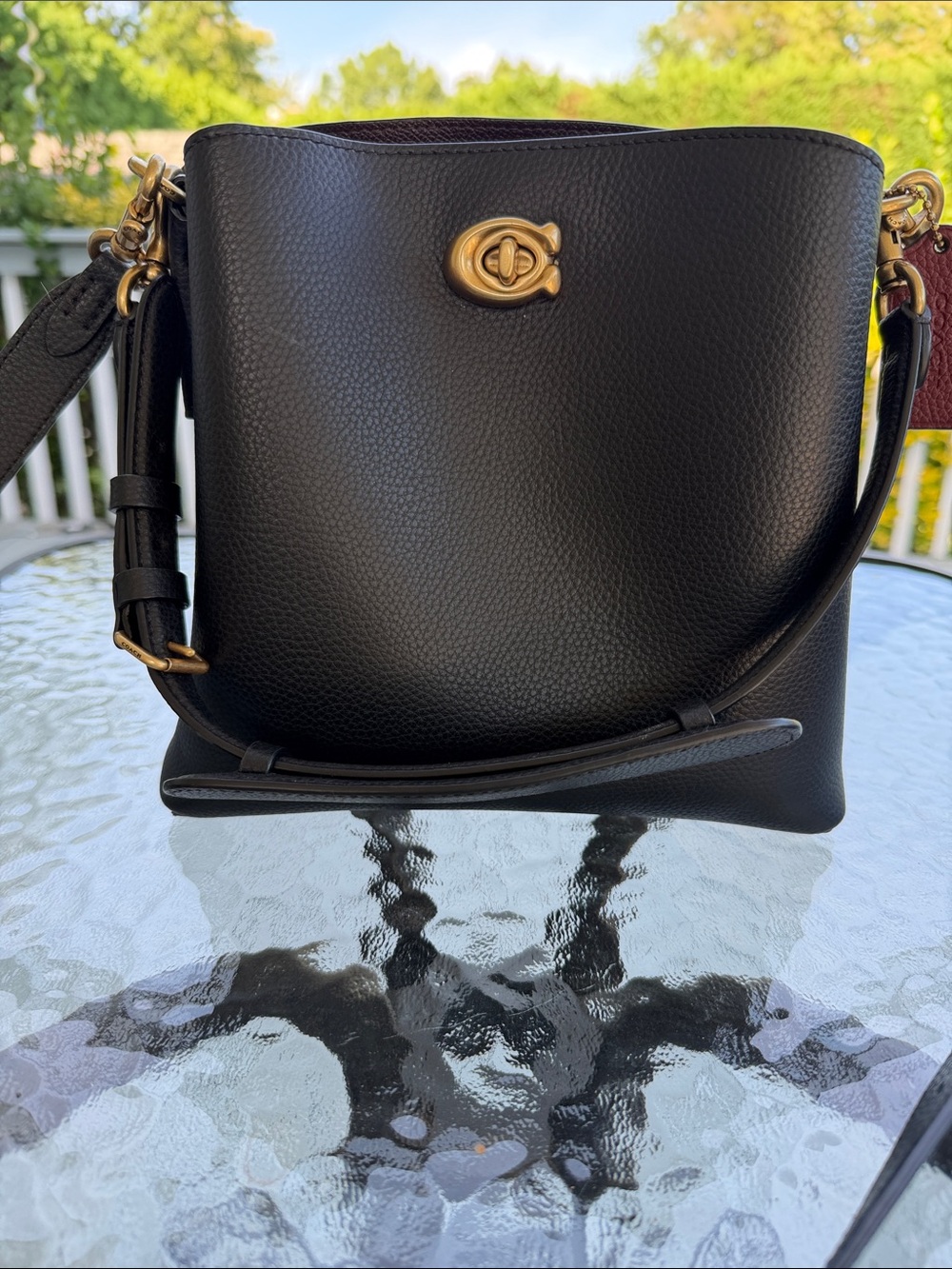 Coach Willow Bucket Bag Black Polished Pebble Leather - Excellent Condition!